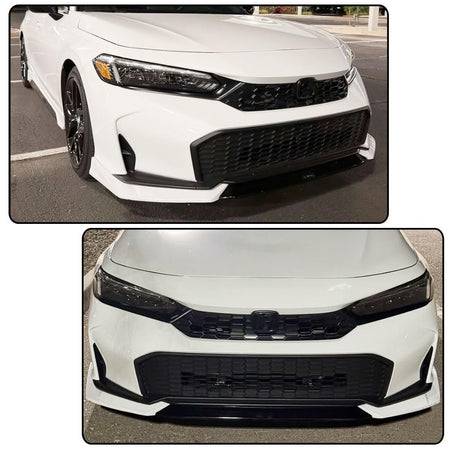 Pearl White Black Front Lip for Honda Civic Sedan & Hatchback 2025 2026 ABS | Air Dam Chin Spoiler Diffuser Guard Protector B