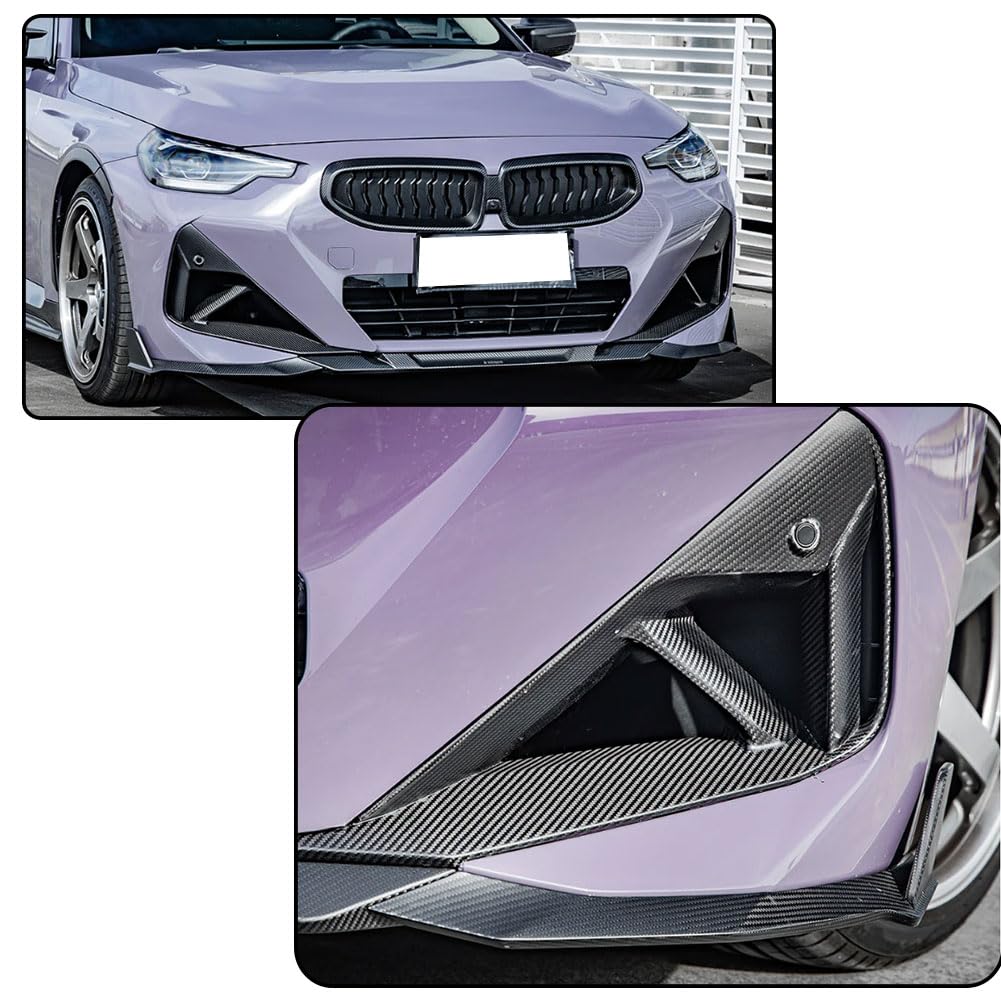 Carbon Fiber Front Bumper Air Vent Cover Compatible with BMW 2-Series G42 220i 230i 2022-2024 Fog Lamp Mesh Grill Car Accesso