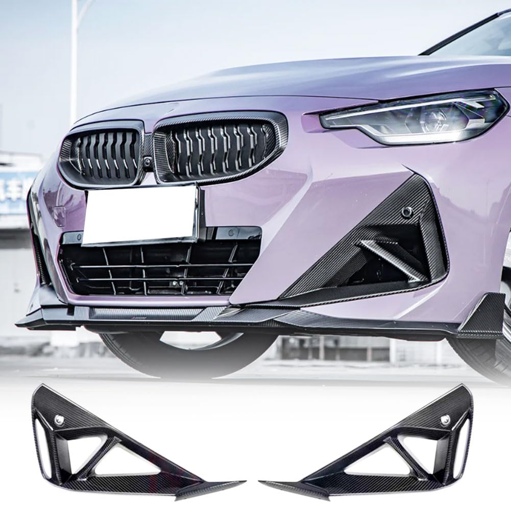 Carbon Fiber Front Bumper Air Vent Cover Compatible with BMW 2-Series G42 220i 230i 2022-2024 Fog Lamp Mesh Grill Car Accesso