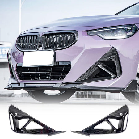 Carbon Fiber Front Bumper Air Vent Cover Compatible with BMW 2-Series G42 220i 230i 2022-2024 Fog Lamp Mesh Grill Car Accesso
