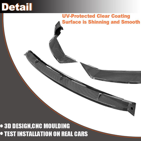 Carbon Look Front Bumper Lip Compatible with Toyota Corolla 4 Door Sedan 2019-2024 ABS Chin Spoiler Splitter Protector Factor