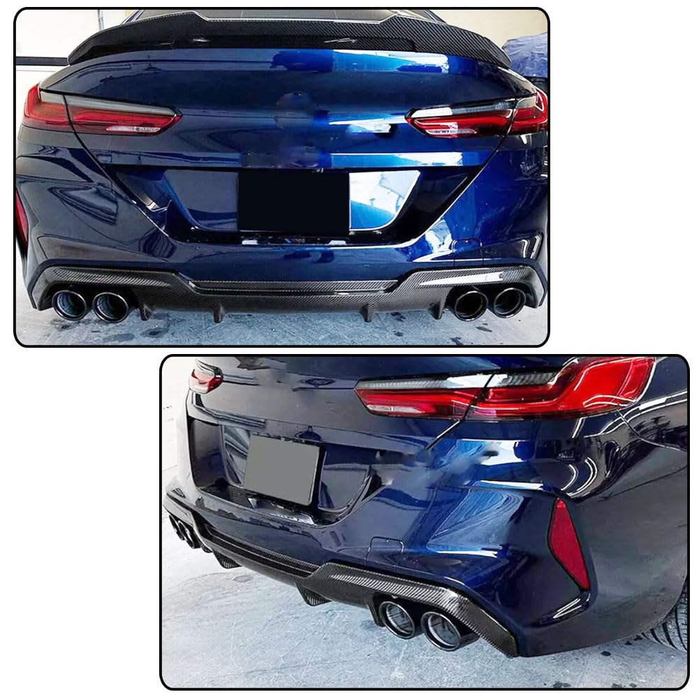 F93 Dry Carbon Fiber Rear Bumper Diffuser Compatible with BMW F93 M8 Gran Coupe Sedan 4-Door 2019-2022 Auto Lower Bumper Lip 