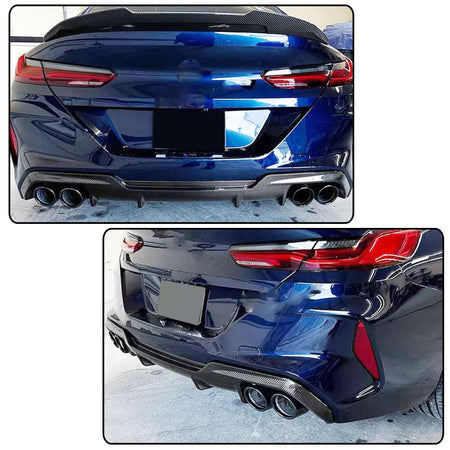 F93 Dry Carbon Fiber Rear Bumper Diffuser Compatible with BMW F93 M8 Gran Coupe Sedan 4-Door 2019-2022 Auto Lower Bumper Lip 