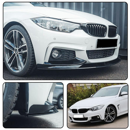 Gloss Black Front Bumper Lip Compatible with BMW 4 Series F32 F33 F36 M Sport 2Door 4Door 2014-2019 420i 428i 435i 440i Chin 