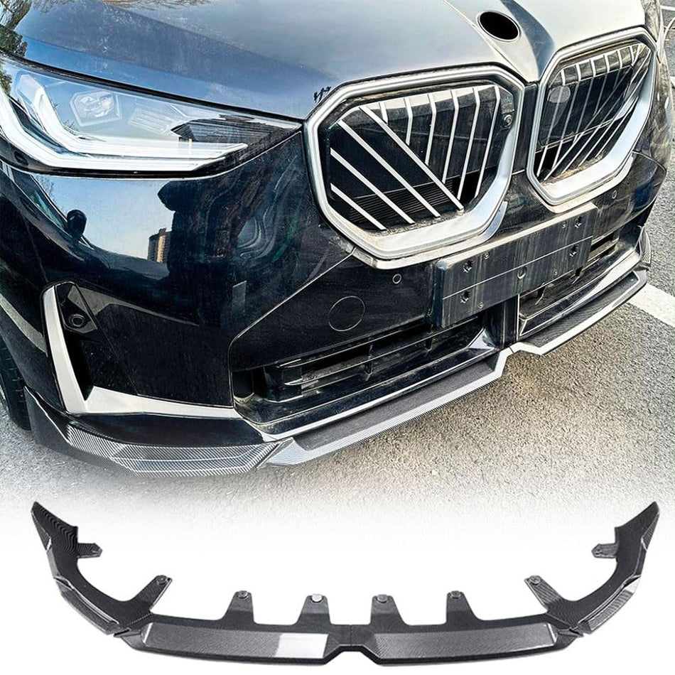Carbon Look Front Lip Spoiler Compatible with BMW X3 G45 2025+ Sport Utility 4-Door ABS Car Front Bumper Lower Spoiler Lip Sp