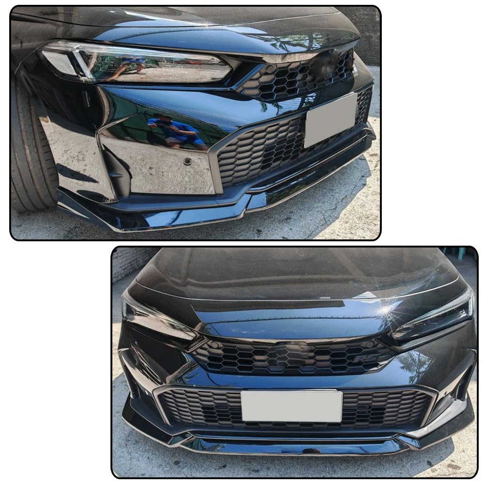 Gloss Black Front Lip Spoiler Compatible with Honda Accord 11th 2025UP PP Front Lip Splitter Air Dam Bumper Protection Spoile