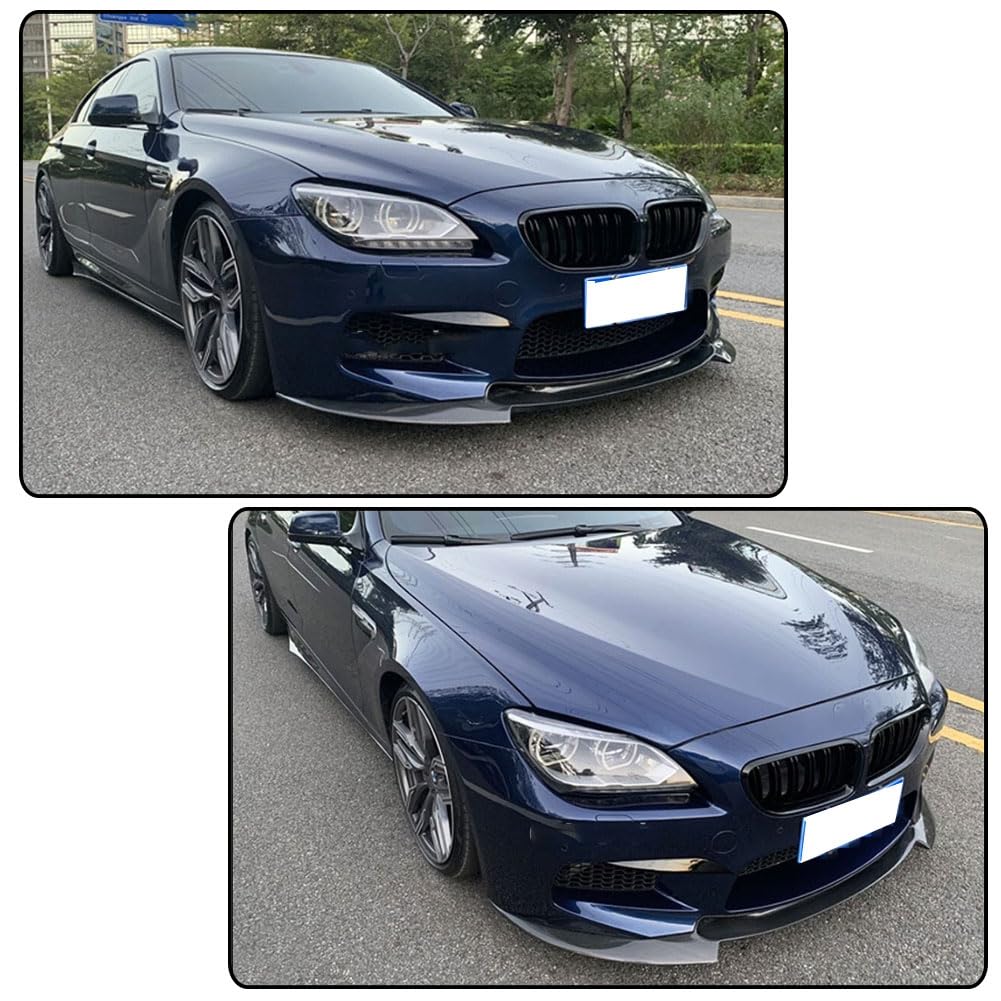 Gloss Black Front Lip for BMW 6 Series M6 2013-2018 F06 Gran Coupe F12 Convertible F13 Coupe, Fiberglass,Lightweight, Sporty 