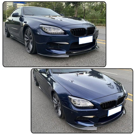 Gloss Black Front Lip for BMW 6 Series M6 2013-2018 F06 Gran Coupe F12 Convertible F13 Coupe, Fiberglass,Lightweight, Sporty 