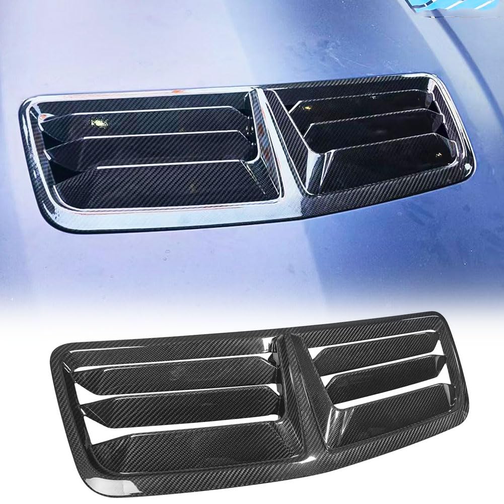 Real Carbon Fiber Front Hood Vents Cover Fit for Ford Mustang S650 GT Dark Horse 2024-2025 Replacement Style Engine Hood Air 