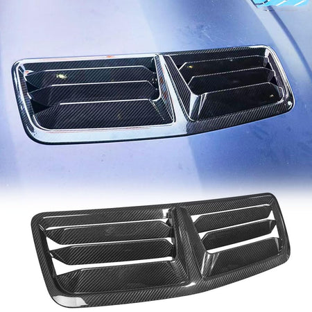 Real Carbon Fiber Front Hood Vents Cover Fit for Ford Mustang S650 GT Dark Horse 2024-2025 Replacement Style Engine Hood Air 