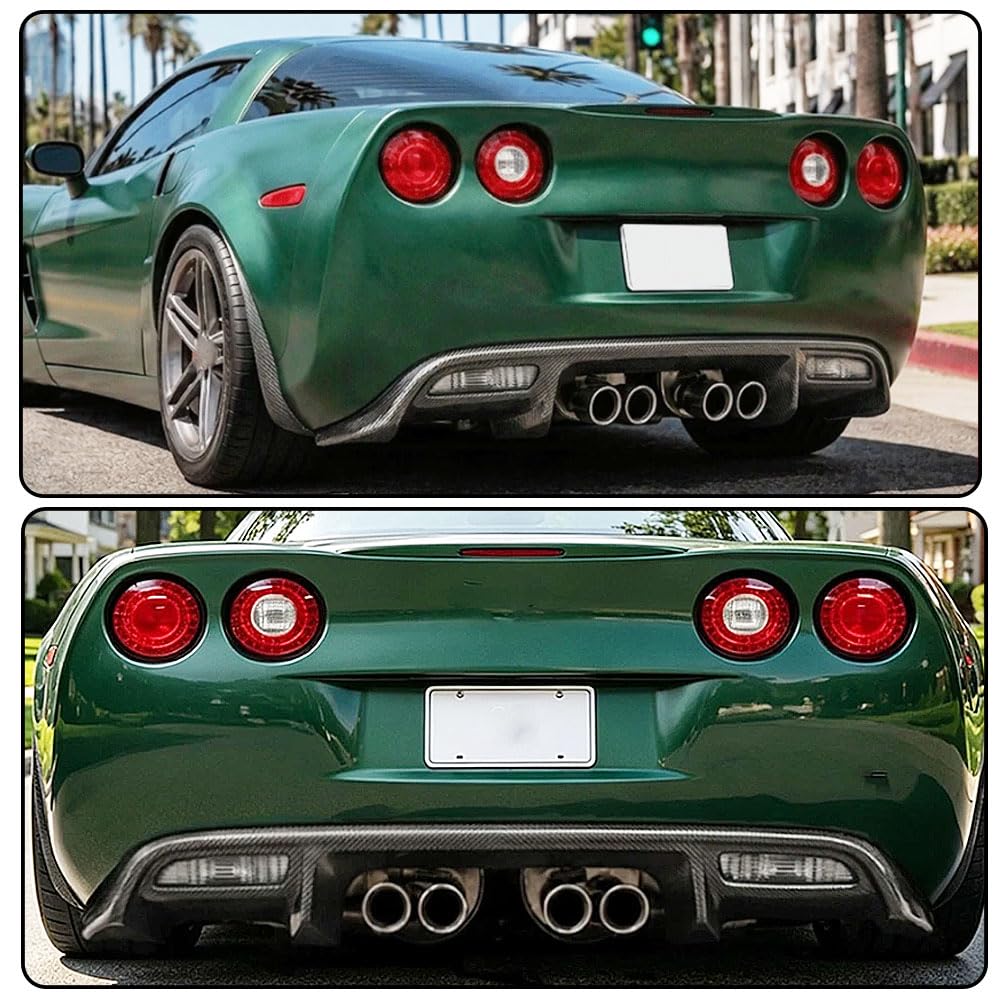C6 Caron Fiber Rear Bumper Diffuser for Chevrolet Corvette C6 ZR1 2006-2013 | Rear Bumper Lip Apron Lower Diffuser Splitters 