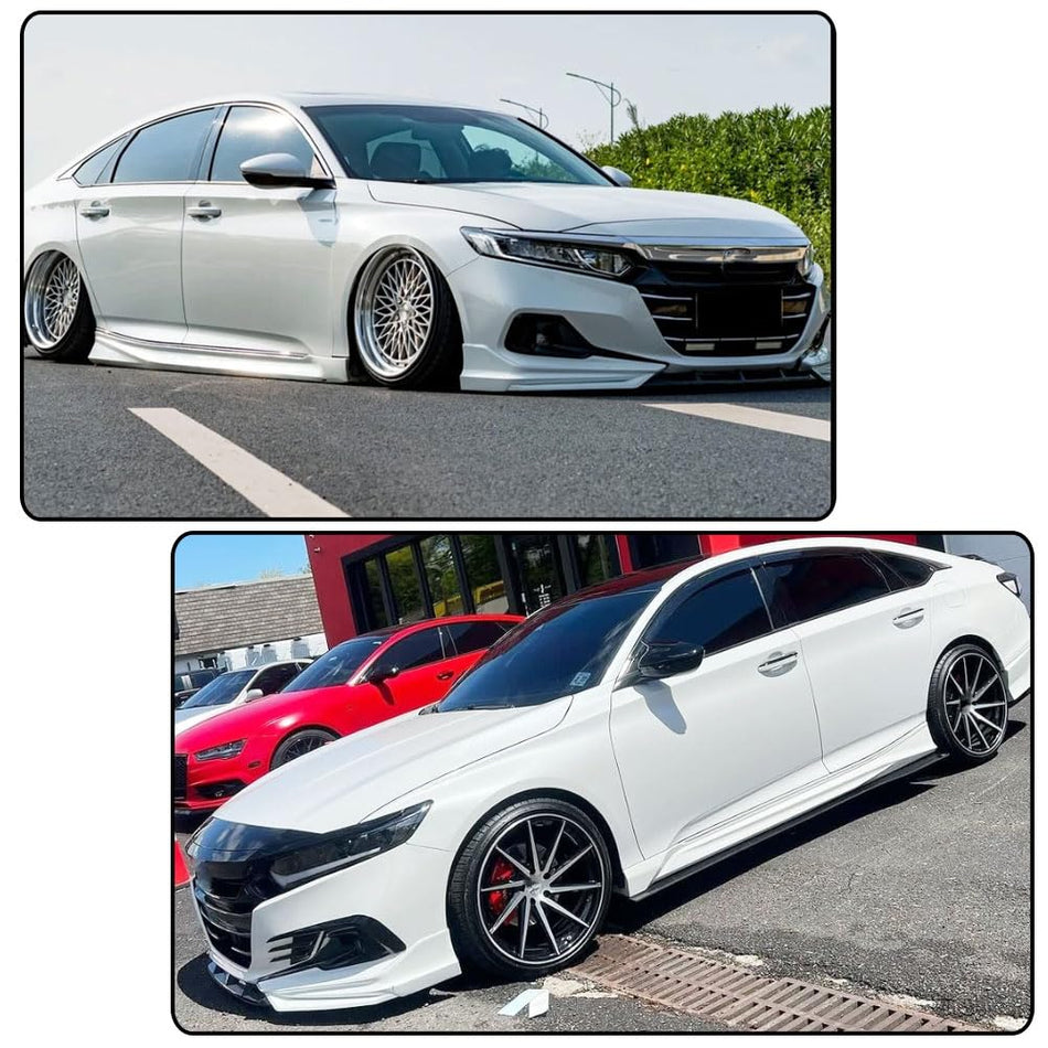 White Pearl Front Bumper Lip for Honda Accord 2021-2022 ABS | Auto Front Chin Spoiler Splitter Protector 3PCS