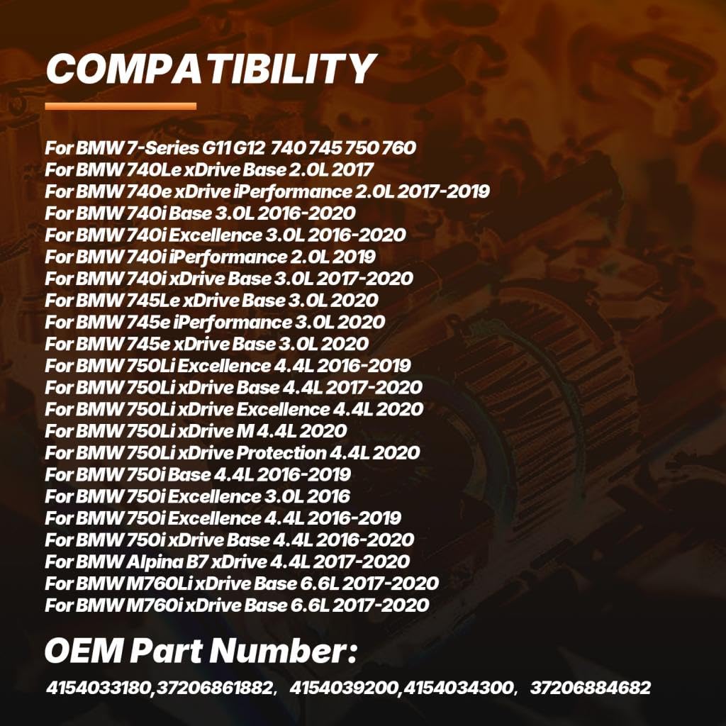 MCACAR KIT Air Suspension Compressor Pump with Valve Block Compatible with BMW 7 Series G11 G12 740i 750i 760i 2016-2019 3720