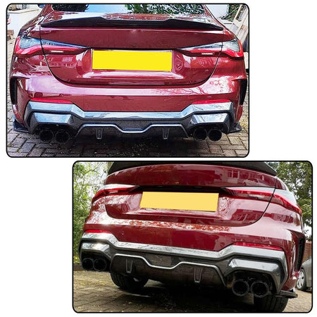Real Carbon Fiber Rear Diffuser Lip for BMW 4 Series G22 Coupe 2021-2024 G23 Convertible M-Sport 2-Door Lower Bumper Lip Spoi