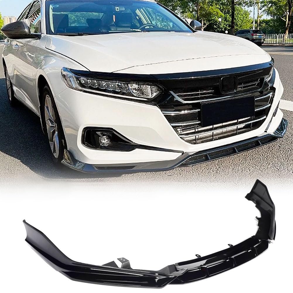 Gloss Black Front Bumper Lip for Honda Accord 2021 2022 PP | Front Lip Splitter Air Dam Bumper Protection Spoiler Splitter 3P