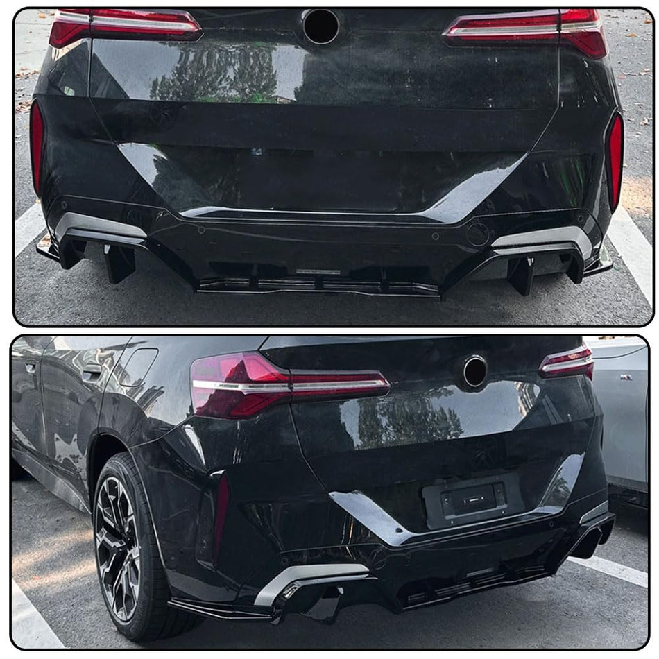 Gloss Black Rear Bumper Diffuser Compatible with BMW X3 G45 G48 M Sport 2025 2026 ABS Lower Bumper Lip Spoiler Body Kit Facto