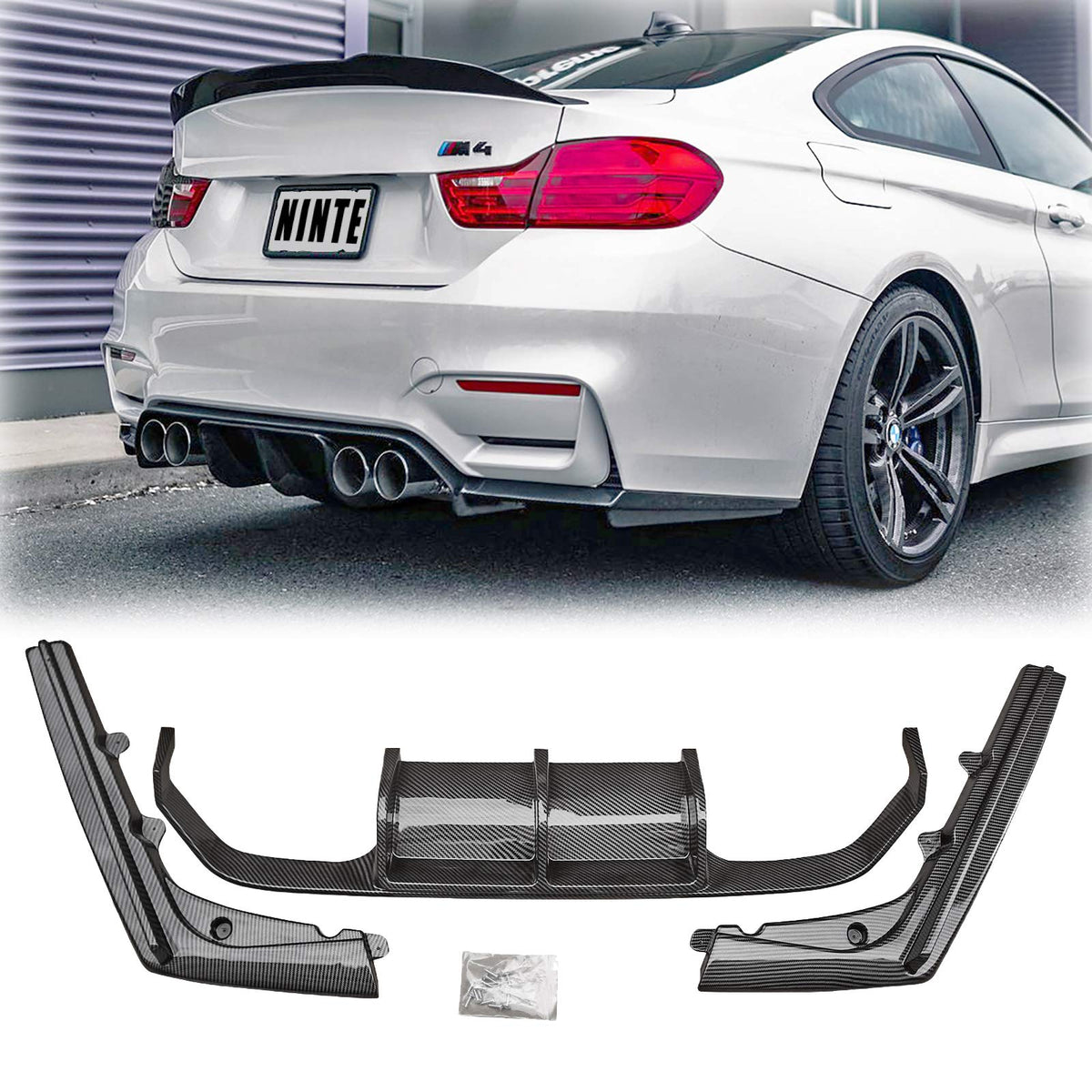 Carbon Fiber Rear Diffuser Lip fits BMW 3 Series F80 M3 2014-2019
