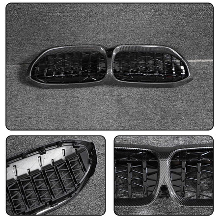 Real Carbon fiber Front Grill for BMW 3 Series G20 Sedan 330i M340i 2019-2022 Front Hood Grill Grille Cover Front Bumper Kidn