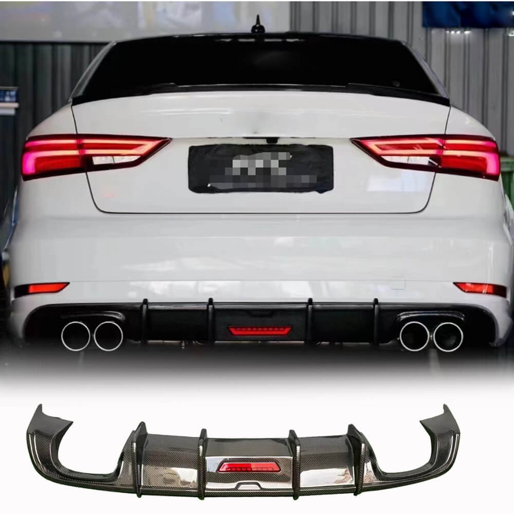 A3 Access Module Rear Bumper Audi A3 8V.5 Carbon Fiber Rear Bumper Diffuser Lip | Exterior Mods