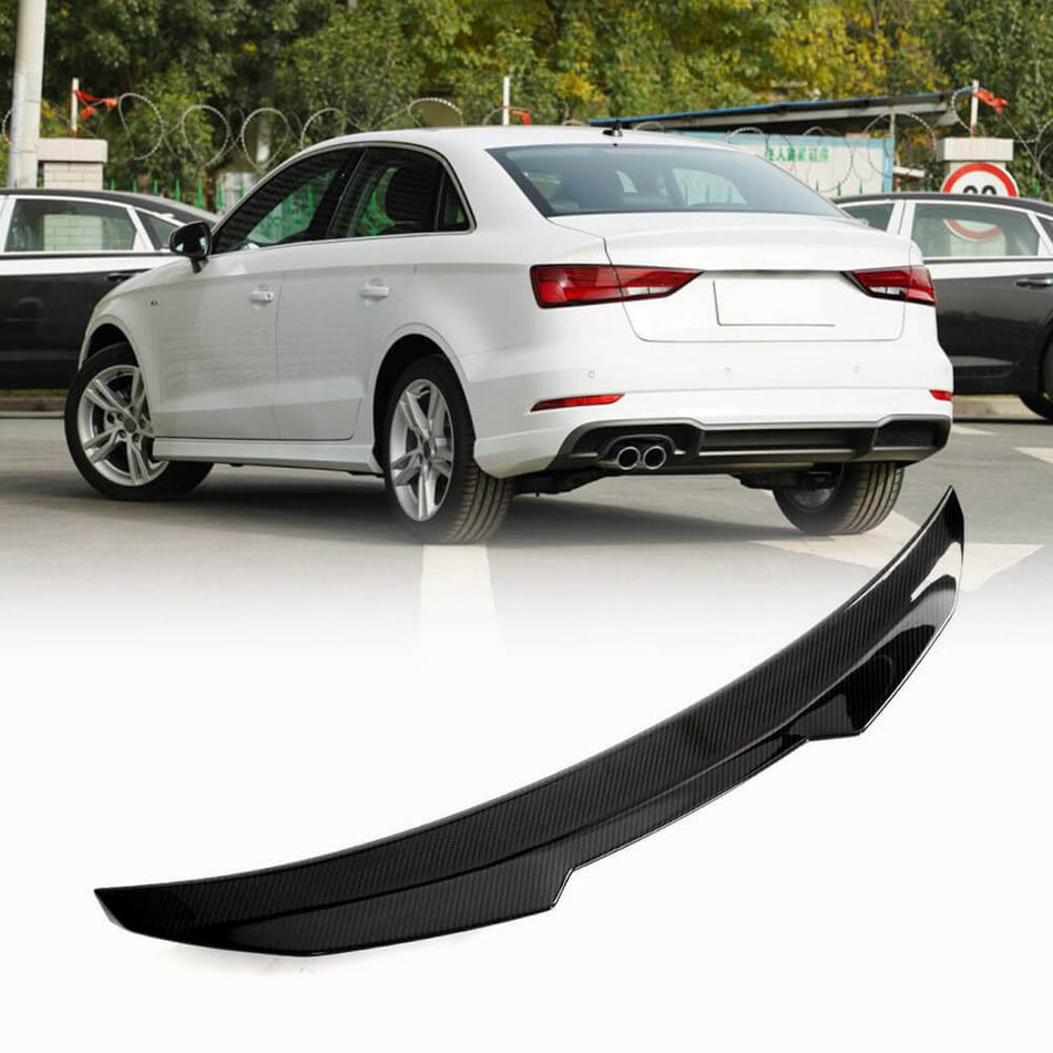 For Audi A3 S line S3 8V Sedan Dry Carbon Fiber Rear Trunk Spoiler Boot Wing Lip