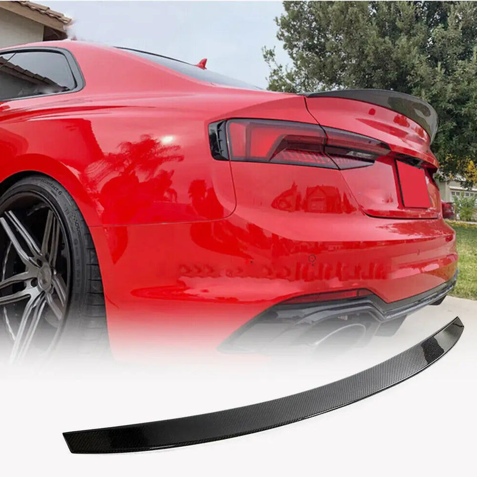 For Audi A5 S5 RS5 17-23 Carbon Fiber Rear Trunk Spoiler Boot Wing Lip