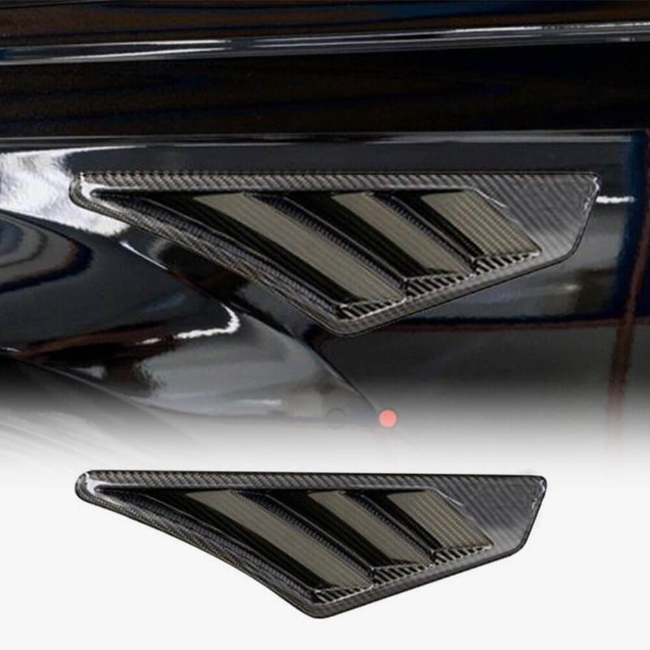 For Audi Q8 Dry Carbon Fiber Side Fender Vent Trim Air Vent Fender Cover Pair