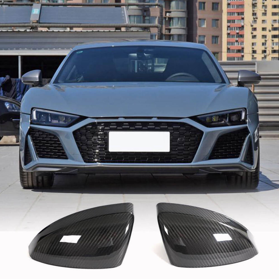 For Audi R8 2023up Dry Carbon Fiber Replacement Mirror Cover Caps Pair