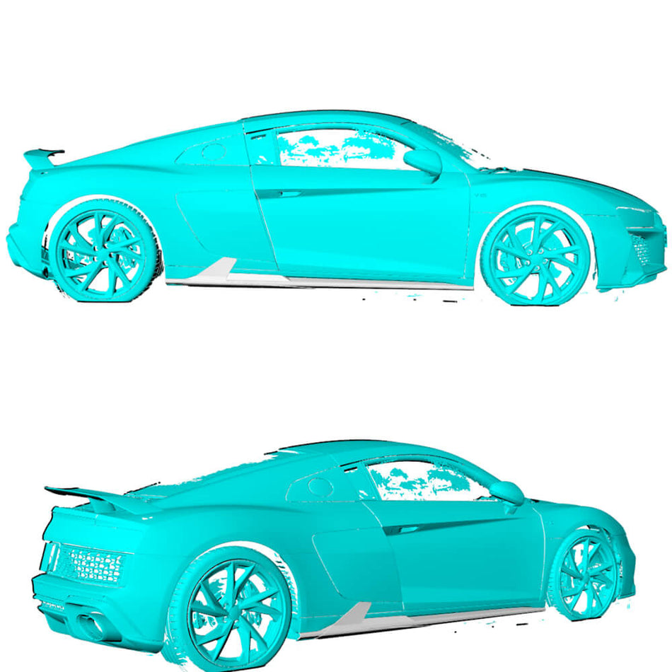 For Audi R8 V10 Coupe Spyder Convertible 2Door Dry Carbon Fiber Side Skirts Door Rocker Panels Extension Lip