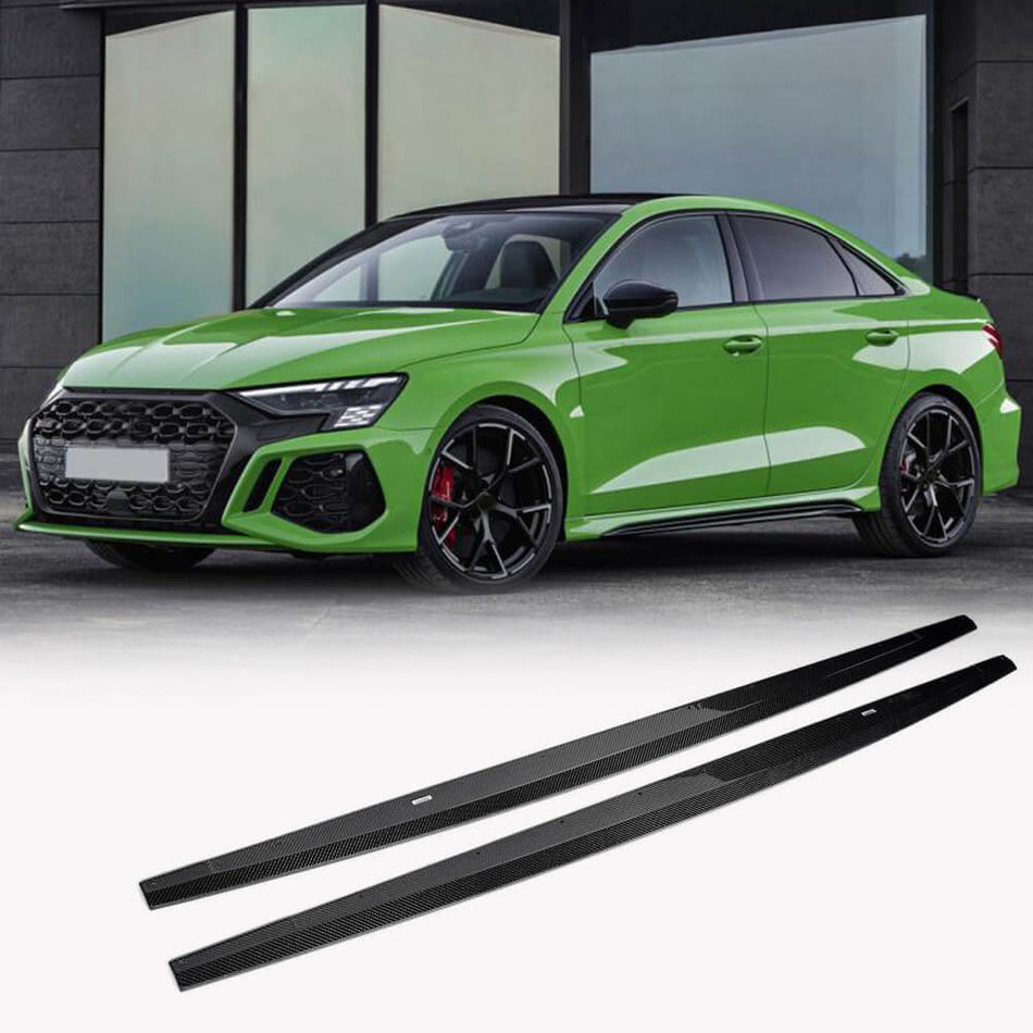 Full Carbon Fiber Side Skirts for Audi RS3 8Y 2021-2024 - www.ahacarbon.com