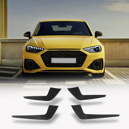 Audi RS4 Sedan 2021-2024 Front Bumper Splitters Dry Carbon Fiber - www.ahacarbon.com