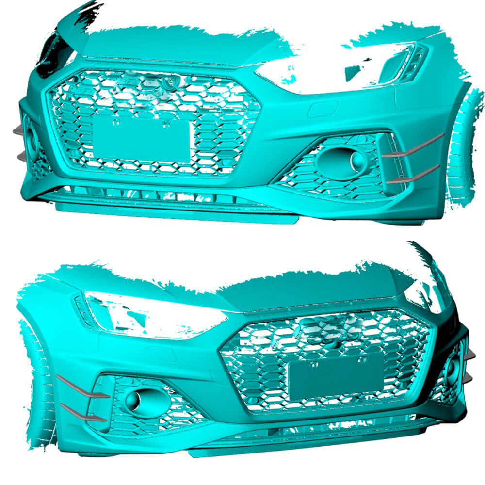 Audi RS4 Sedan 2021-2024 Front Bumper Splitters Dry Carbon Fiber - www.ahacarbon.com