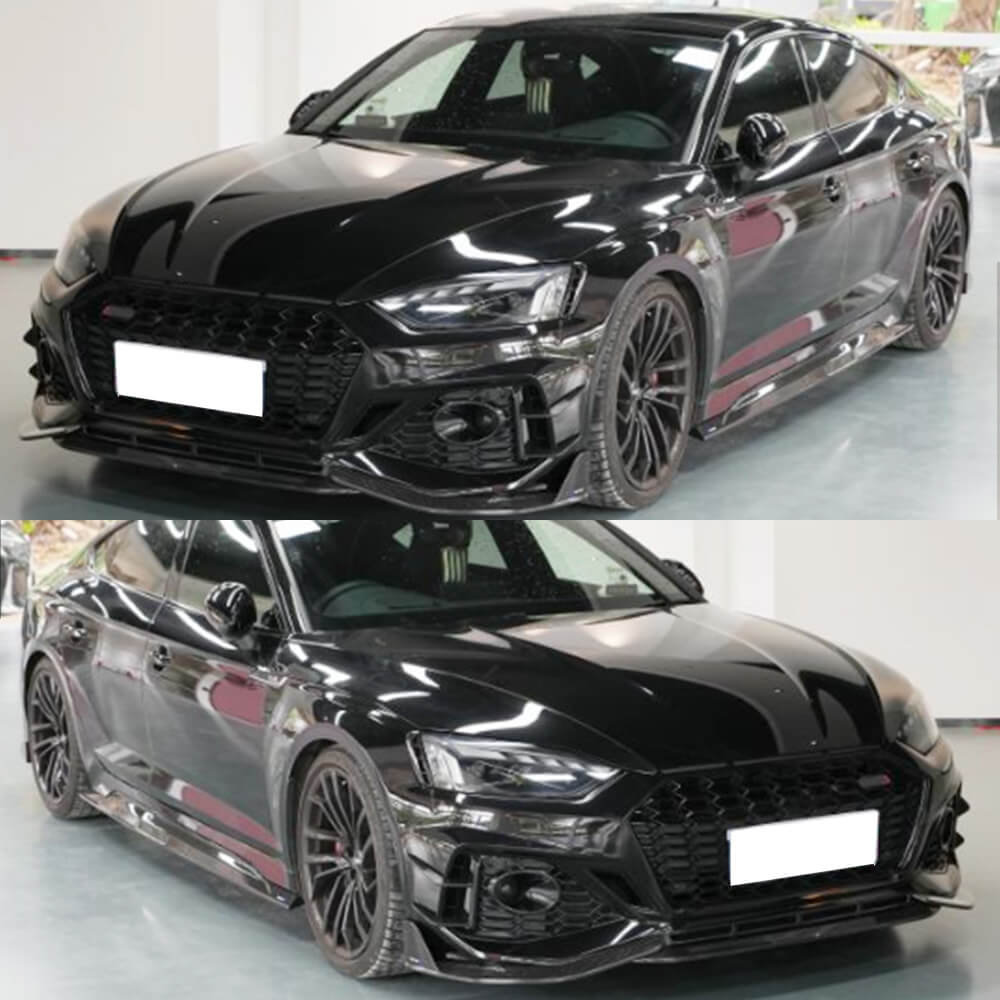 Audi RS5 Coupe 2 Door 2021-2025 Front Bumper Splitters Dry Carbon Fiber - www.ahacarbon.com