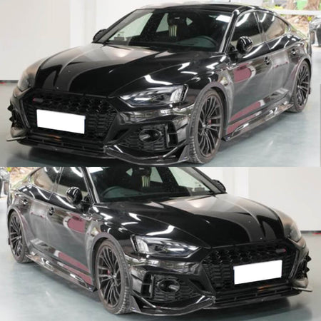 Audi RS5 Coupe 2 Door 2021-2025 Front Bumper Splitters Dry Carbon Fiber - www.ahacarbon.com