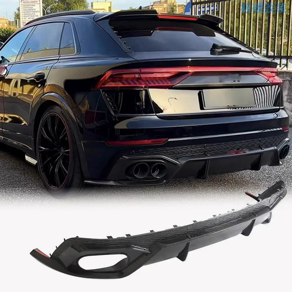 For Audi RSQ8 Base Sport Utility 4-Door 2020-2023 Carbon Fiber Rear Bumper Diffuser Body Kit