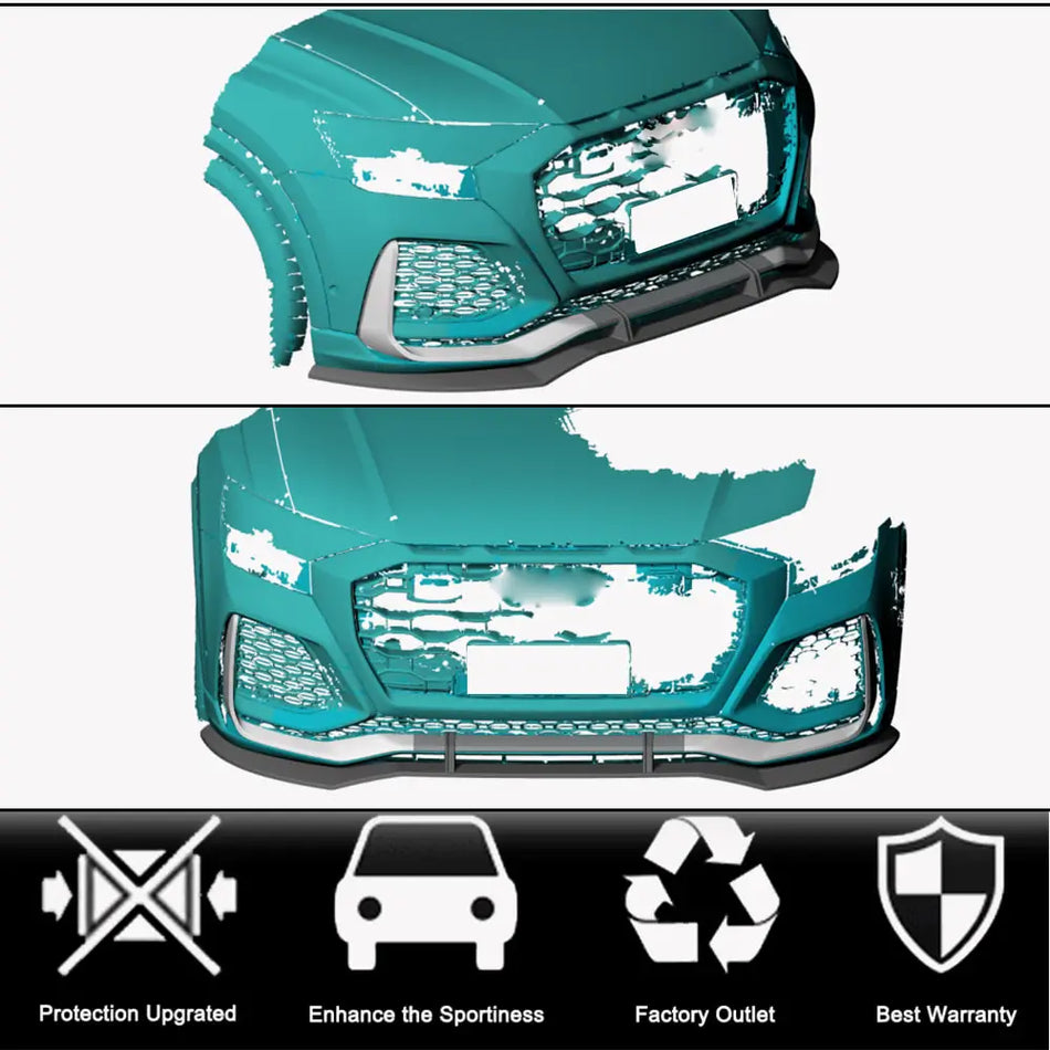 For Audi RSQ8 Carbon Fiber Front Bumper Lip Spoiler Wide Body Kit