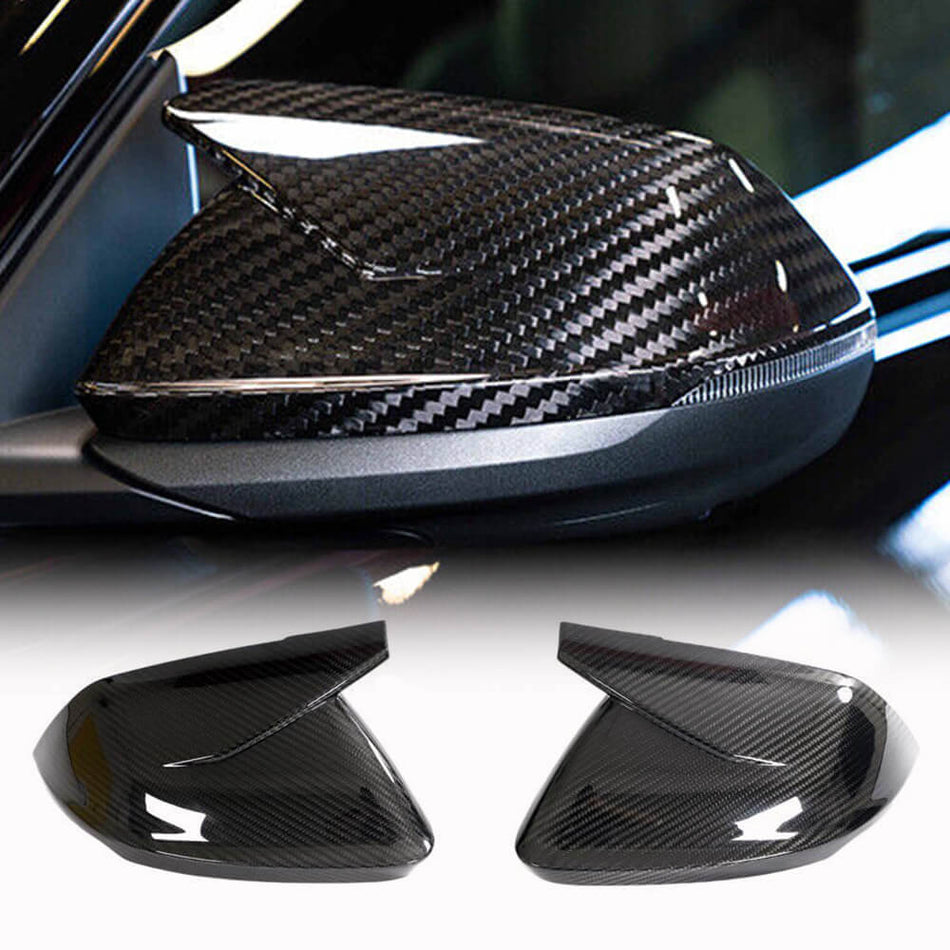For Audi RSQ8 RS Q8 Base Sport Utility 4-Door 2020up Add on Dry Carbon Fiber Side Mirror Cover Caps Pair