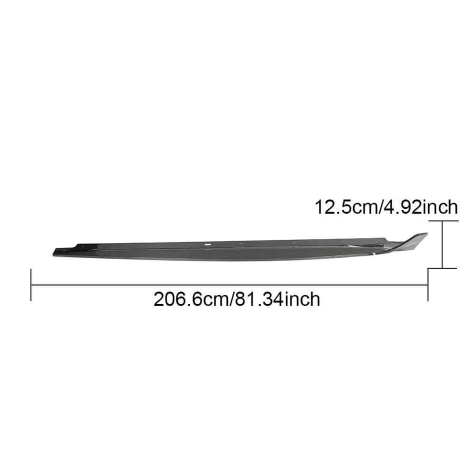 For Audi S5 4 Door 20-21 Carbon Fiber Side Skirts Door Rocker Panels Extension Lip