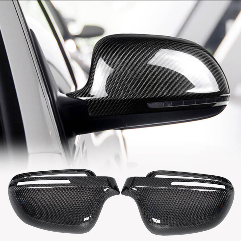 Audi A3 S3 A4 B8 S4 RS4 A5 S5 8T Q3 Mirror Covers Replacment Style Carbon Fiber-Ahacarbon