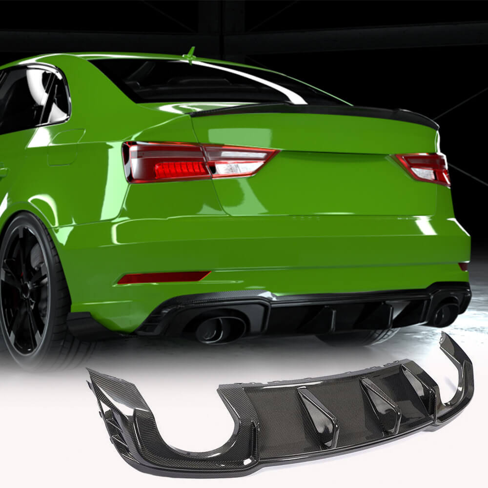 Audi RS3 8V.5 Sedan Facelift 2017-2019 Rear Bumper Diffuser Carbon Fiber-Ahacarbon
