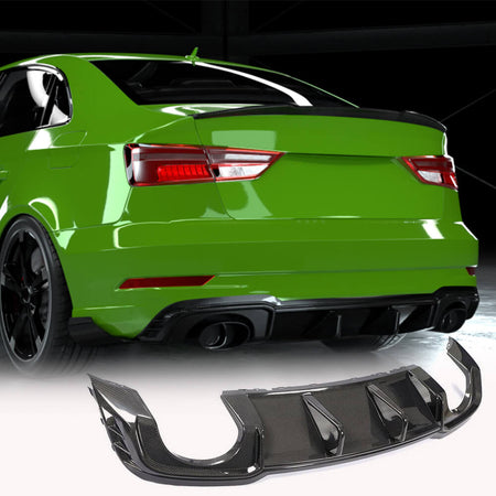 Audi RS3 8V.5 Sedan Facelift 2017-2019 Rear Bumper Diffuser Carbon Fiber-Ahacarbon