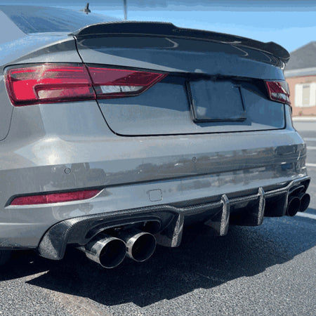 2017 Audi A3 S3 8V.5 rear diffuser installed rear angle