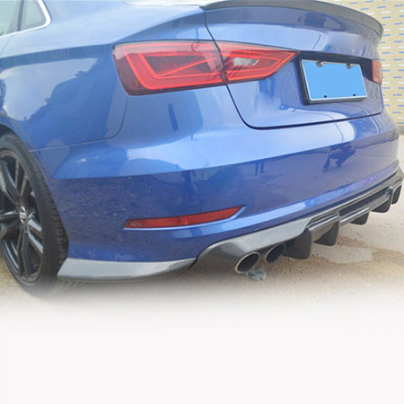 Audi S3 A3 Sline 8V Sedan Pre-facelift 2014-2016 Rear Bumper Splitters Carbon Fiber-Ahacarbon