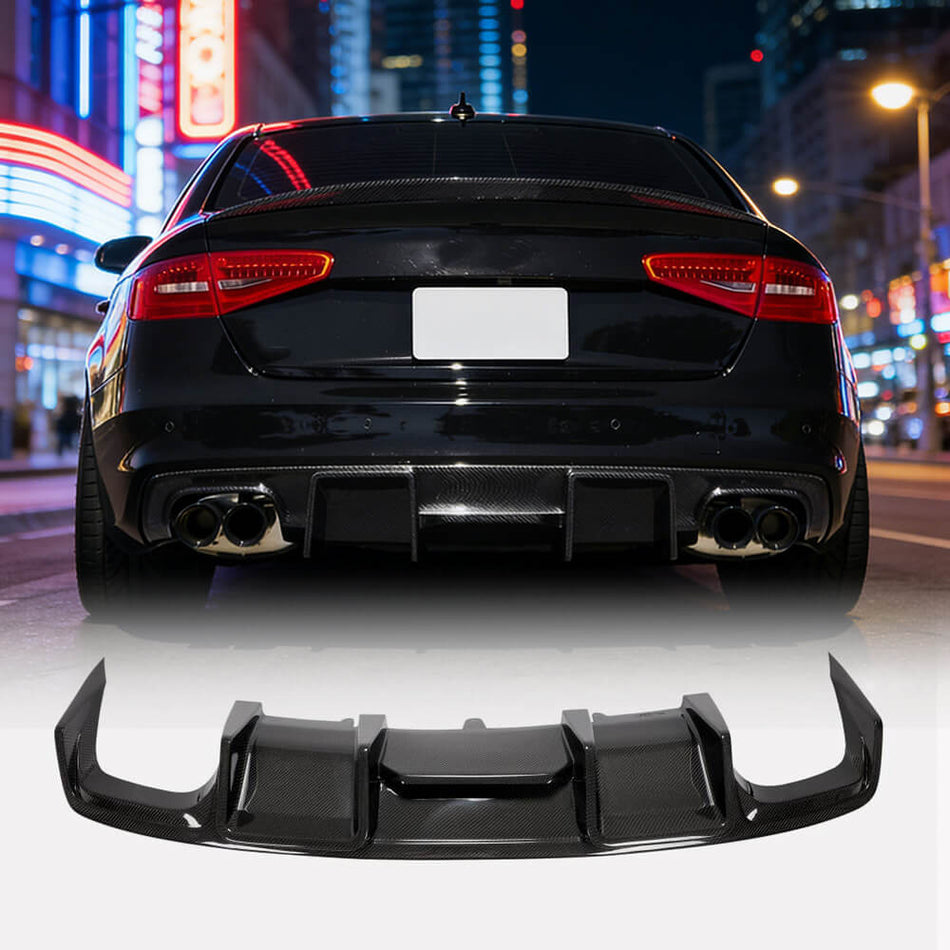 Audi S4 B8.5 Sedan Facelift 2013-2015 Rear Bumper Diffuser Carbon Fiber