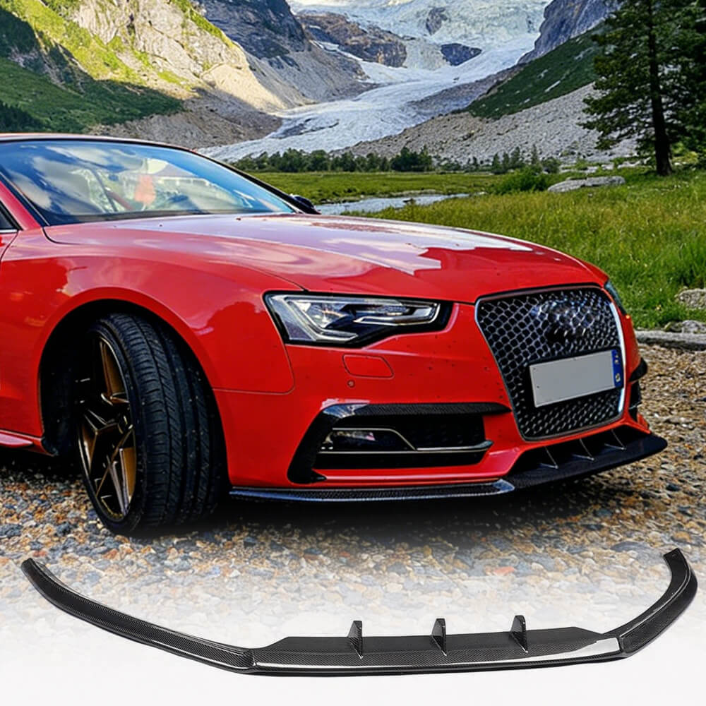 Audi S5 A5 Sline B8.5 Facelift 2012-2016 Front Bumper Lip Carbon Fiber-Ahacarbon