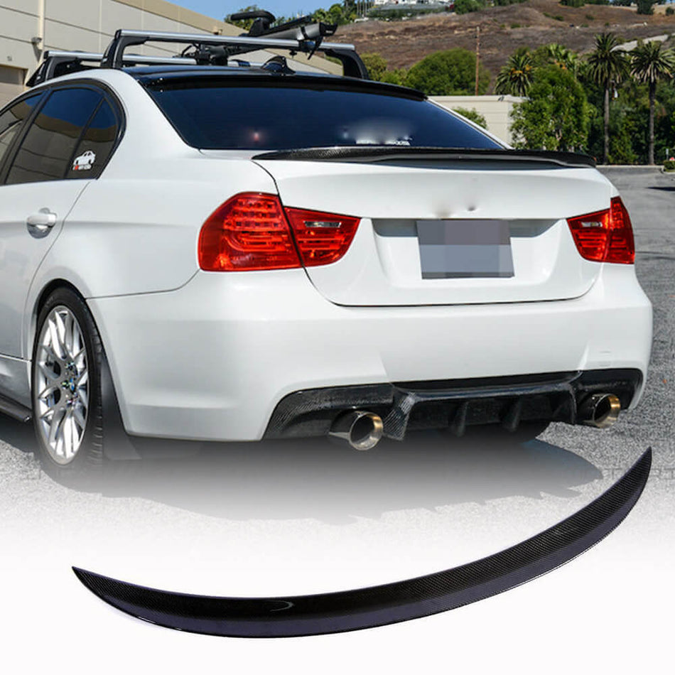 For BMW 3 Series E90 Carbon Fiber Rear Trunk Spoiler Boot Wing Lip | 316i 318i 320i 323i 325i 328i 330i 335i M3