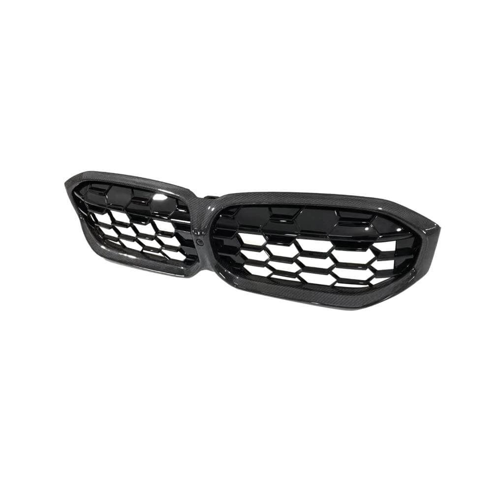 BMW 3 Series G20 G28 320i 330i Sedan 4-Door 2023-2025 Carbon Fiber+ABS Front Hood Kidney Grill-Ahacarbon