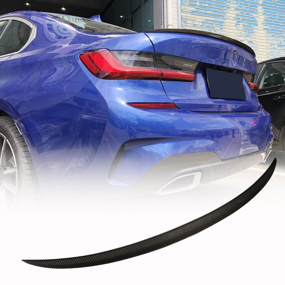 For BMW 3 Series G20 G80 M3 Sedan Carbon Fiber Rear Trunk Spoiler Boot Wing Lip