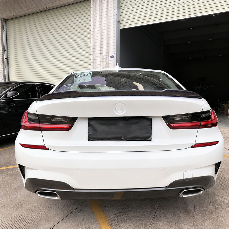 BMW 3 Series G20/M3 G80 2019-2025 Rear Trunk Spoiler Carbon Fiber - www.ahacarbon.com