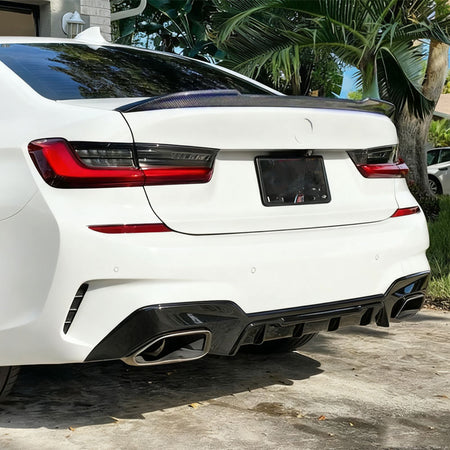 BMW 3 Series G20/M3 G80 2019-2025 Rear Trunk Spoiler Carbon Fiber - www.ahacarbon.com