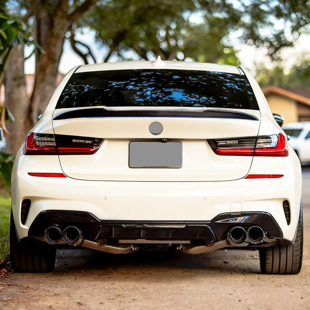 BMW 3 Series G20/M3 G80 2019-2025 Rear Trunk Spoiler Dry Carbon Fiber - www.ahacarbon.com